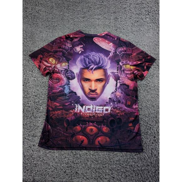 Chris Brown Shirt Adult Large Purple All Over Print Hip Hop Concert Indigo Tour - Picture 4 of 5